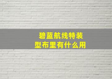 碧蓝航线特装型布里有什么用