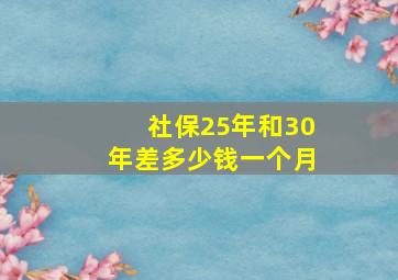 社保25年和30年差多少钱一个月