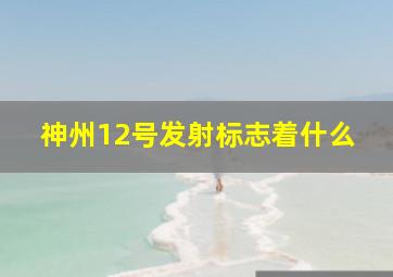 神州12号发射标志着什么