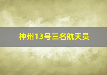 神州13号三名航天员