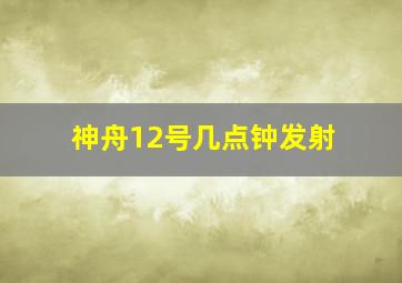 神舟12号几点钟发射