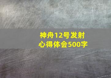 神舟12号发射心得体会500字