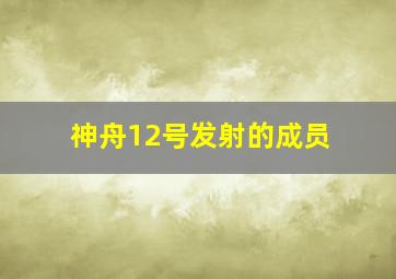 神舟12号发射的成员