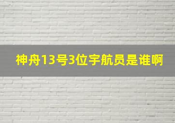 神舟13号3位宇航员是谁啊