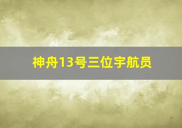 神舟13号三位宇航员