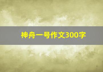 神舟一号作文300字