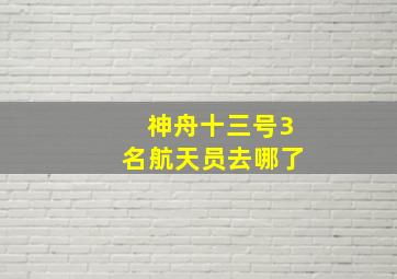 神舟十三号3名航天员去哪了