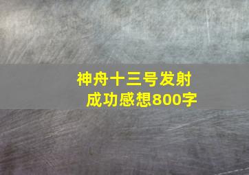 神舟十三号发射成功感想800字