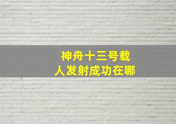 神舟十三号载人发射成功在哪