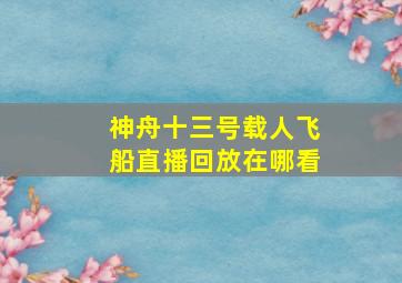 神舟十三号载人飞船直播回放在哪看