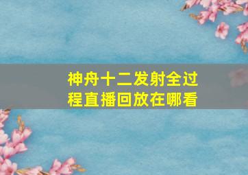 神舟十二发射全过程直播回放在哪看