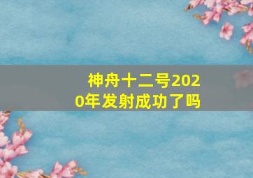 神舟十二号2020年发射成功了吗