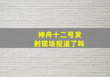 神舟十二号发射现场报道了吗