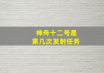 神舟十二号是第几次发射任务