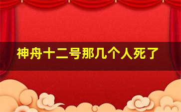 神舟十二号那几个人死了