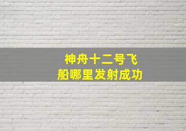 神舟十二号飞船哪里发射成功