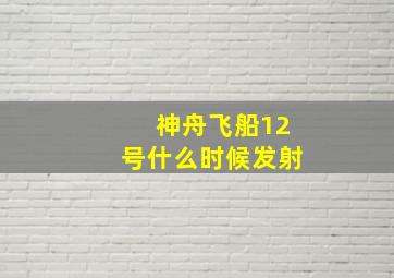 神舟飞船12号什么时候发射