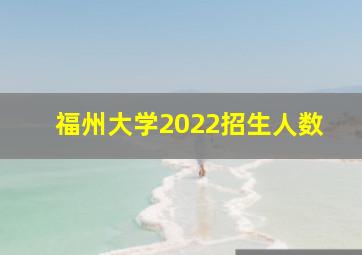 福州大学2022招生人数