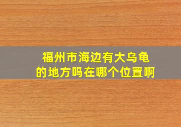 福州市海边有大乌龟的地方吗在哪个位置啊