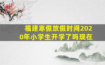 福建寒假放假时间2020年小学生开学了吗现在