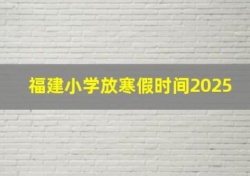 福建小学放寒假时间2025