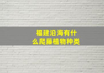 福建沿海有什么爬藤植物种类