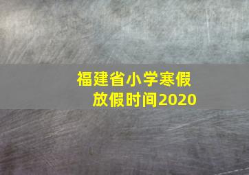 福建省小学寒假放假时间2020