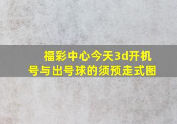 福彩中心今天3d开机号与出号球的须预走式图