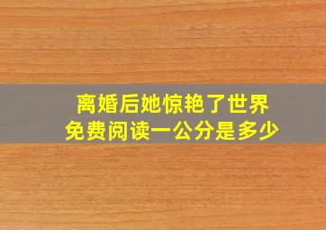 离婚后她惊艳了世界免费阅读一公分是多少