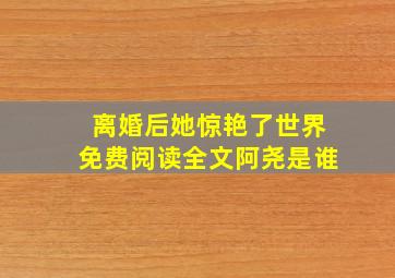 离婚后她惊艳了世界免费阅读全文阿尧是谁