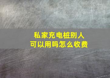 私家充电桩别人可以用吗怎么收费