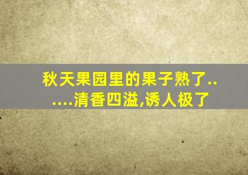 秋天果园里的果子熟了......清香四溢,诱人极了