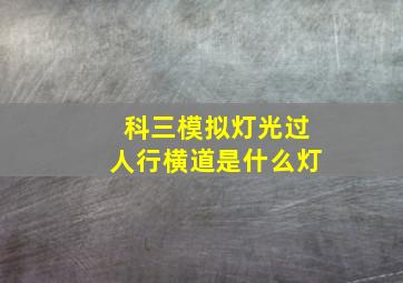 科三模拟灯光过人行横道是什么灯