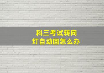 科三考试转向灯自动回怎么办