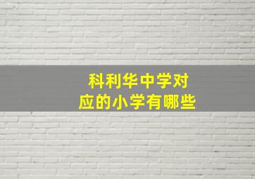 科利华中学对应的小学有哪些