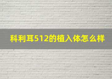 科利耳512的植入体怎么样