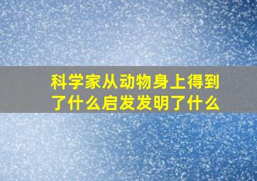 科学家从动物身上得到了什么启发发明了什么