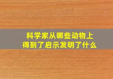 科学家从哪些动物上得到了启示发明了什么