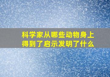 科学家从哪些动物身上得到了启示发明了什么