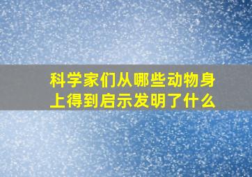 科学家们从哪些动物身上得到启示发明了什么