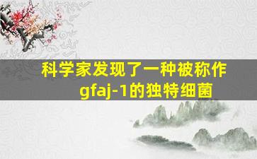 科学家发现了一种被称作gfaj-1的独特细菌