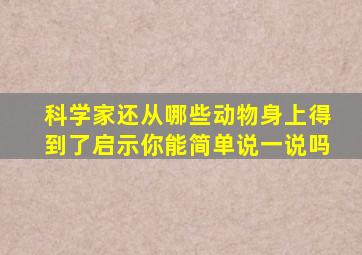 科学家还从哪些动物身上得到了启示你能简单说一说吗