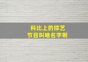 科比上的综艺节目叫啥名字啊