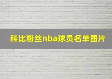 科比粉丝nba球员名单图片