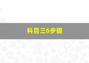 科目三6步骤