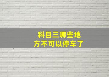 科目三哪些地方不可以停车了