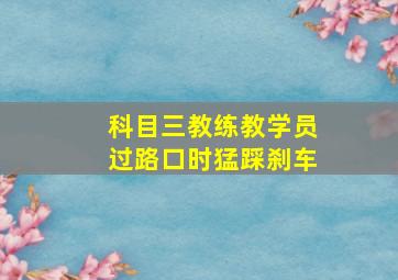 科目三教练教学员过路口时猛踩刹车