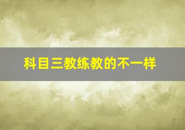 科目三教练教的不一样