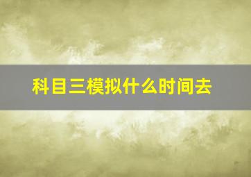 科目三模拟什么时间去