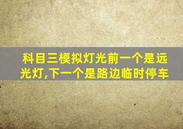 科目三模拟灯光前一个是远光灯,下一个是路边临时停车